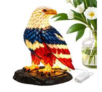 Genérico Patriotische Tischlampe Adlerfigur - Rot Weiß Blau Harz Vogellicht | Independence Day Memorial Day Dekoration Für Wohnzimmer Schlafzimmer Büro Kaminsims Bauernhaus, Schreibtisch, Nachttisch