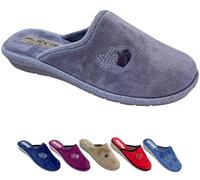 Generico Patrizia Flex'is Lipari - Pantuflas de mujer de tela, parte superior suave, base antideslizante, 100% fabricadas en Italia, gris, 38 EU