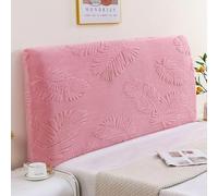 Genérico Patrón de Felpa Cabecero Cama 180 para cabeceros de Madera Tela Gruesa y esponjosa elástica a Prueba de Polvo Protectora Fundas Cabeceros para decoración Hoja Rosa 220-240 cm