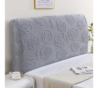 Genérico Patrón de Felpa Cabecero Cama 180 para cabeceros de Madera Tela Gruesa y esponjosa elástica a Prueba de Polvo Protectora Fundas Cabeceros para decoración Rosa Gris 220-240 cm