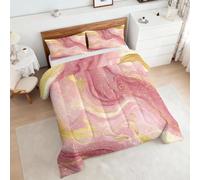 Genérico Patrón de mármol Edredon Cama 180, Estilo de Lujo Ligero Juego de Cama de Microfibra, 1 Nordico 260x240 y 2 Fundas, Ligero y Suave, 4 Estaciones K990