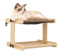 Genérico Paw Dog Bed with Roof & Raised Design, Cat Bed Perch Floating Wooden Hammock, Cats Perch Hammock, 20 Inches Pet Sleeping with Soft Cushion, Solid Wood Cat Beds Hammocks