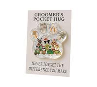 Genérico Paw Print Pocket, Pet Groomer Ornament with Inspirational Card, Acrylic Collectible Gift for Friends, Women, Men, Adults & Kids, Boys & Girls