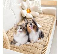 Genérico Pawcart Couch Cover,Paw Lounge Plush Pet Couch Cover,Non-Slip Washable Couch Covers for Pets,Ultra-Soft Fluffy Plush Sofa Protector for Dogs & Cats,for Room or Bedroom (Khaki,24 * 83 in)