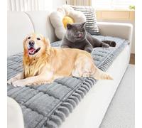 Genérico Pawcart Couch Cover, Paw Lounge Plush Pet Couch Cover, Pet-Friendly Non-Slip Washable Couch Protector, Ultra-Soft Fluffy Plush Sofa Protector for Dogs Cats (Gray,27.6 × 47 in)