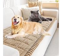 Genérico Pawcart Couch Cover, Paw Lounge Plush Pet Couch Cover, Pet-Friendly Non-Slip Washable Couch Protector, Ultra-Soft Fluffy Plush Sofa Protector for Dogs Cats (Brown,27.6 × 71 in)