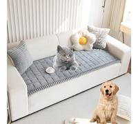 Genérico Pawcart Couch Cover, PawLounge Plush Pet Couch Cover, Non-Slip Washable Ultra-Soft Fluffy Plush Sofa Protector for Dogs Cats (Light Gray,L;24 * 60 in)