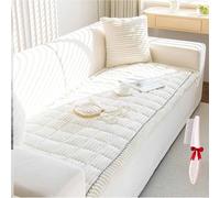 Genérico Pawcart Couch Cover,Ultra-Soft Fluffy Plush Sofa Protector, with Cushion Cover,Anti-Static Non-Slip Washable Thickened Pet Hair & Scratch Resistant (White, 70x180cm(27.6" x 70.9"))