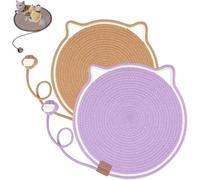 Genérico Pawmingle Interactive Cat Scratch Pad with Hanging Ball, Indoor Interactive Chew Rope Mat, Non-Slip Scratching Carpet for Bed Protection