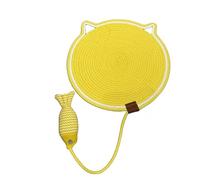 Genérico Pawmingle Interactive Cat Scratch Pad with Hanging Ball, Round Cotton Rope Mat for Wall or Floor, Non-Slip Scratching Carpet for Sofa & Bed Protection