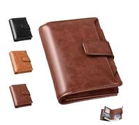 Genérico Peachloft Wallet, Peachloft Mens Wallet, PU Leather Multi-Card Holder Anti-Theft Wallets for Men, Two-Fold Large Capacity (Coffee)