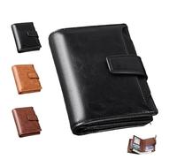 Genérico Peachloft Wallet, Peachloft Mens Wallet, PU Leather Multi-Card Holder Anti-Theft Wallets for Men, Two-Fold Large Capacity (Black)
