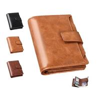 Genérico Peachloft Wallet, Peachloft Mens Wallet, PU Leather Multi-Card Holder Anti-Theft Wallets for Men, Two-Fold Large Capacity (Brown)