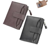 Genérico Peachloft Wallet, Peachloft Mens Wallet, Two-Fold Large Capacity, PU Leather Multi-Card Holder Anti-Theft Wallets for Men(Coffee+Black)