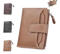 Genérico Peachloft Wallet, Peachloft Mens Wallet, Two-Fold Large Capacity, PU Leather Multi-Card Holder Anti-Theft Wallets for Men(Khaki)