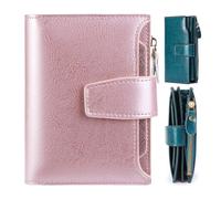 Genérico Peachloft Wallet, RFID Shielded Bifold PU Leather Wallet, Slim Multi-Card Holder with Coin Pockets for Daily Unisex (Pink 4)
