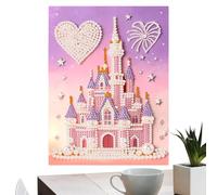 Genérico Pearl Art - Castle Design Beads, Handcrafted Mosaic Portrait, Three Dimensional Texture Finish, Creative Hobby Crafting Kit, Home Gallery Supply, Decorative Frame 30x40cm Project Set Display