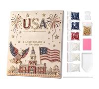 Genérico Pearl Art Kit - 250th Anniversarys DIY Pearl Art Set, USA 250th Anniversarys DIY Painting Kit, Patriotic -Kit | Eagle Crystal Special Shaped Ornaments | Patriotic Craft Set for 4th of July