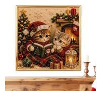 Genérico Pearl Art Kit Christmas Cat 20cm DIY Animal Craft For Adults Kids