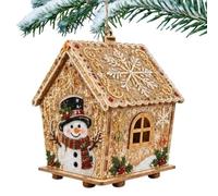 Genérico Pearl Art Wooden House Kit Rhinestone Framed Craft Decoration Set