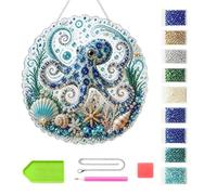 Genérico Pearl Kit DIY Sparkling Round Marine Life Door Sign with Chain