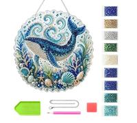 Genérico Pearl Kit DIY Sparkling Round Marine Life Door Sign with Chain