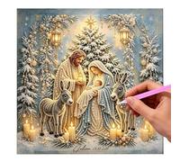 Genérico Pearl Painting - Jesus Nativity Scene Framed Crafts Ornament