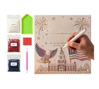 Genérico Pearl Painting Kit - Blends Bead Craft With Artistic Expression | Commemorative DIY Bead Art + Patriotic 250th Flag Eagle Design | For Beginners Enthusiasts Bedroom Home Apartment Office Dor