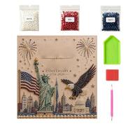 Genérico Pearl Painting Kit - Blends Bead Craft With Artistic Expression | Commemorative DIY Bead Art + Patriotic 250th Flag Eagle Design | For Beginners Enthusiasts Bedroom Home Apartment Office Dor