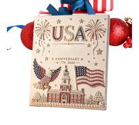 Genérico Pearl Painting Patriotic - DIY Bead Art Craft Kit | American Pearl Painting | Patriotic Dots Beads Decoration Set For 4th Of July Home Office Party Veterans Family Adults Beginners Use