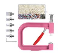 Generico Pearl Setting Tool - Beading Machine with Craft Applicator, 5 Size Rivet Device for Hat Embellishment | Jewelry And Clothing DIY, Party, Wedding Decor, Bags, Pearl Accessories, DIY Craft
