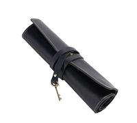 Genérico Pecial Pencil Pouch Leather - Multi-Compartment Roll-Up Bag | | PU Leather Wrap Vintage Foldable Pen Case Elastic Band Slots Travel Stationery Organizer Aesthetic Pouch