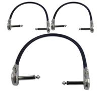 Genérico Pedal Board Cables, 6 Inch Guitar Patch Cord Set, Right Angle Stereo Instrument Cable for Stage Rig Setup, Space-Saving Effects Chain Wiring for Pedalboard and Audio Connections