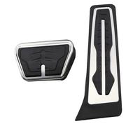 Genérico Pedal Reposapiés Cubiertas de Pedales Acero Inoxidable para para F20 F21 F30 F31 E90 E91 E92 E93 LHD AT MT sin Taladro Plateado Negro Protectora Pedales Coche