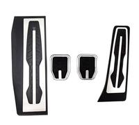 Genérico Pedal Reposapiés Cubiertas de Pedales Acero Inoxidable para para F20 F21 F30 F31 E90 E91 E92 E93 LHD AT MT sin Taladro Plateado Negro Protectora Pedales Coche