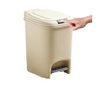 Genérico Pedal Trash Can Rectangular Step On Waste Bin Lid Garbage Container Foot Operated Indoor Basket For Bathroom Kitchen Office Home | Space Saving Hygienic Lidded Dustbin With Smooth Opening