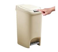 Genérico Pedal Trash Can Rectangular Step On Waste Bin Lid Garbage Container Foot Operated Indoor Basket For Bathroom Kitchen Office Home | Space Saving Hygienic Lidded Dustbin With Smooth Opening