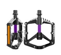 Genérico Pedales de bicicleta montaña aleación aluminio antideslizante DU rodamientos plataforma 9/16''(Black-Purple)