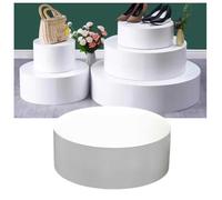 Genérico Pedestal cilíndrico Redondo Blanco para Tienda de Ropa, Pedestal portátil de 30 x 30 cm para decoración de Bodas, esculturas, mesas de postres, vitrinas y expositores.