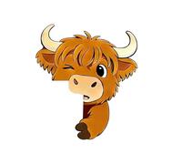 Genérico Peeking Cow Corner - Adhesive Entry Accent for Decoration | Waterproof Graphic with Playful Farm Illustration & Easy Mount Placement for Bedroom, Bathroom, Hallway and Inside Spaces