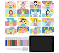 Genérico Peel And Stick Sand Art - Сolor Sand Art Pictures Peel And Stick Kits | 12 Colors Of Sands 16 Peels & Sprinkle Pictures 1 Tray1 Brush Arts Tool For Children Arts Educational