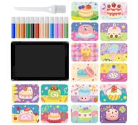 Genérico Peel And Stick Sand Art - Сolor Sand Art Pictures Peel And Stick Kits | 12 Colors Of Sands 16 Peels & Sprinkle Pictures 1 Tray1 Brush Arts Tool For Children Arts Educational