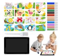 Genérico Peel And Stick Sand Art - Сolor Sand Art Pictures Peel And Stick Kits | 12 Colors Of Sands 16 Peels & Sprinkle Pictures 1 Tray1 Brush Arts Tool For Children Arts Educational