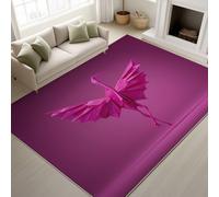 Genérico Pegatinas Antideslizantes & Soporte de TPR Tapete Abstracto Grulla De Papel Baile Arte Alfombras Lavables a máquina en Agua fría Alfombra Suave de Pelo Corto 90 x 150 cm