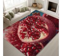 Genérico Pegatinas Antideslizantes & Soporte de TPR Tapete Primer Plano Fruta Granada Vibrante Alfombras Lavables a máquina en Agua fría Alfombra Suave de Pelo Corto 80 x 150 cm