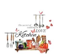 Genérico Pegatinas de pared para estante de utensilios de cocina, Je adore mi Cuisine Pegatinas de pared de bricolaje