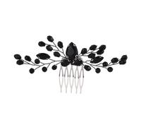 Genérico Peineta Lateral Negra de Cristal para Novia, Pieza de Pelo Gemas de Imitación, Accesorio para Boda y Decoración de Cabello Elegante, Ligero y Fácil de Colocar