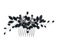 Genérico Peineta Nupcial de Cristal Negro Gemas de Imitación Accesorio Cabello de Novia y Dama de Honor Tamaño Único para Bodas y Fiestas Tocado Elegante para Eventos Obsequios