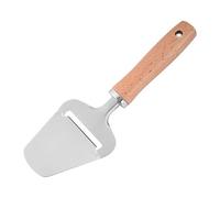 Genérico pelador de queso de acero inoxidable - 23×8 cm | Rebanador de queso compacto antiadherente, hoja de alta precisión y mango de madera, mantequilla, pizza, cortador de pasteles