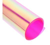 Genérico Película de Pvc Holográfica Rosa para Manualidades Diy, Lámina Transparente Iridiscente Cómoda y Fácil de Cortar para Patchwork y Creación de Llaveros